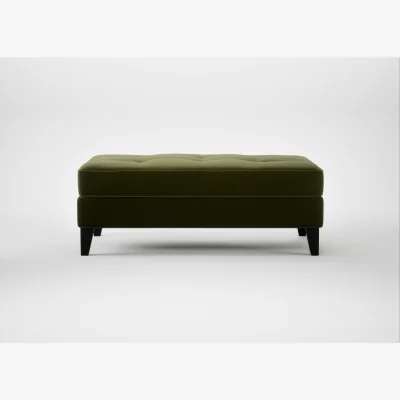 Heal's Heal's Mistral Footstool Cotton Velvet Evergreen Black Feet