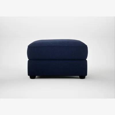Heal's Heal's Tailor Rectangular Footstool Melton Wool New Navy Black Feet