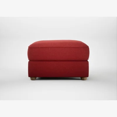 Heal's Heal's Tailor Rectangular Footstool Melton Wool Red Oxide Natural Feet