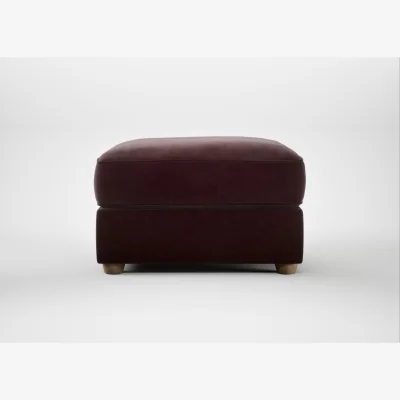 Heal's Heal's Tailor Rectangular Footstool Smart Luxe Velvet Acorn Natural Feet