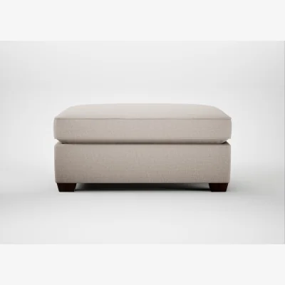 Heal's Heal's Torino Footstool Capelo Linen-Cotton Sesame Walnut Stained Feet