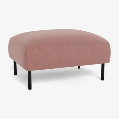 Heal's Heal's Alto Ottoman Smart Luxe Velvet Dusky Pink Black Feet