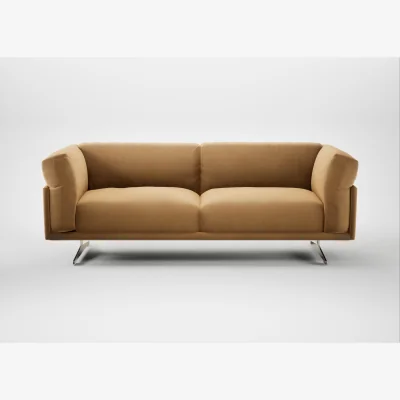 Heal's Heal's Novara Ottoman Wool Velvet Camel Stainless Steel Feet
