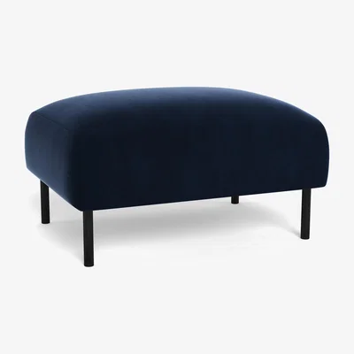 Heal's Heal's Alto Ottoman Smart Velvet Dusk Black Feet