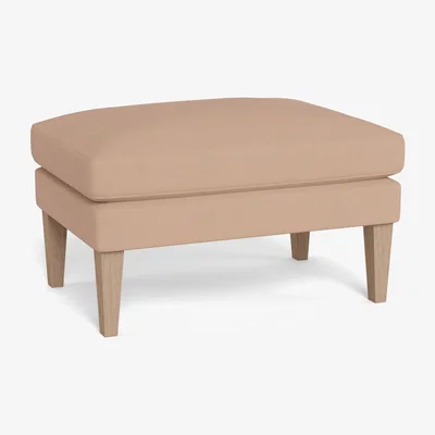 Heal's Heal's Wallis Ottoman Capelo Linen-Cotton Rosedale Black Painted Oak Feet