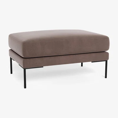 Heal's Heal's Torrington Ottoman Smart Velvet Mouse Black Feet