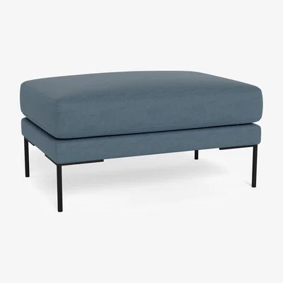 Heal's Heal's Torrington Ottoman Capelo Linen-Cotton Mineral Black Feet