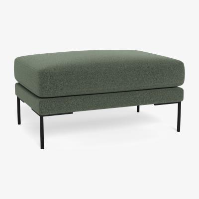 Heal's Heal's Torrington Ottoman Brushed Cotton Cobalt Black Feet