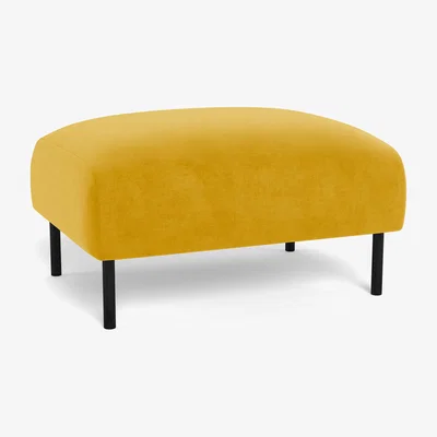 Heal's Heal's Alto Ottoman Smart Luxe Velvet Canary Black Feet