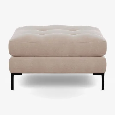Heal's Heal's Eton Footstool Smart Cotton Linen Rice Brass Feet