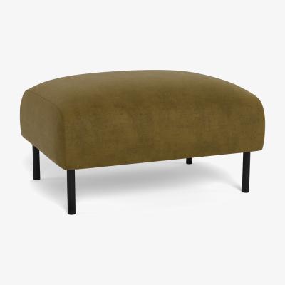 Heal's Heal's Alto Ottoman Smart Luxe Velvet Peridot Black Feet