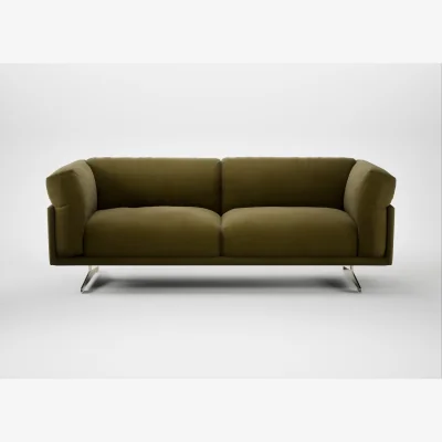 Heal's Heal's Novara Ottoman Wool Velvet Olive Stainless Steel Feet