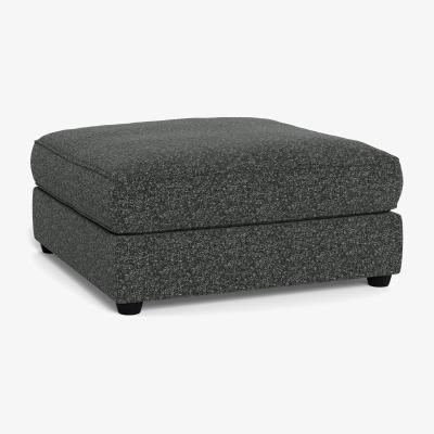 Heal's Heal's Tailor Footstool Brushed Cotton Cobalt Natural Ash Feet - Heal's UK Furniture