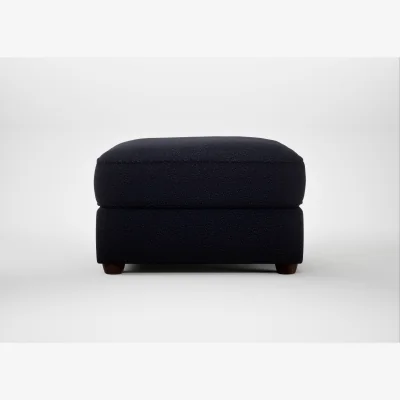 Heal's Heal's Tailor Rectangular Footstool Boucle Indigo Walnut Stained Feet