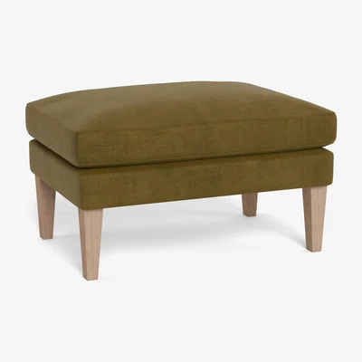 Heal's Heal's Wallis Ottoman Smart Luxe Velvet Peridot Black Painted Oak Feet