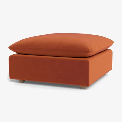 Heal's Heal's Astrid Ottoman Velvet Russet Natural Feet