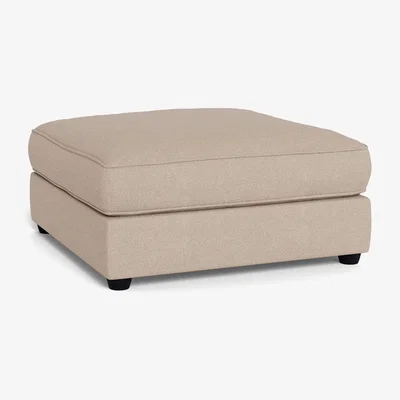 Heal's Heal's Tailor Footstool Boucle Tweed Pearl Black Beech Feet