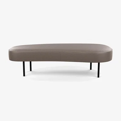 Heal's Heal's Isola Large Ottoman Nobilis Velvet Neptune Black Feet
