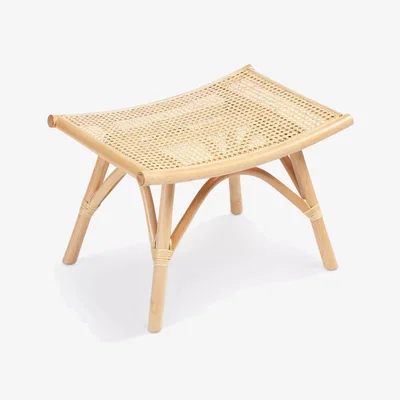 John Lewis Desser Chester Rattan Footstool Table, Natural