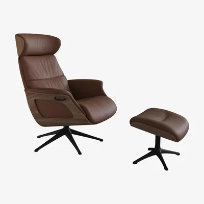 John Lewis Flexlux Clement Relax Recliner Chair and Footstool, Black Leg