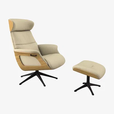 John Lewis Flexlux Clement Relax Recliner Chair and Footstool, Black Leg