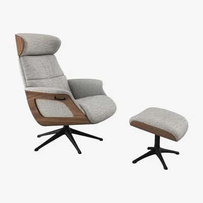 John Lewis Flexlux Clement Relax Recliner Chair and Footstool, Black Leg