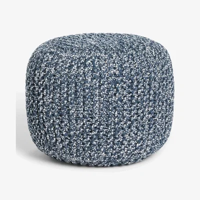 John Lewis John Lewis & Partners Outdoor Knitted Pouffe, Navy