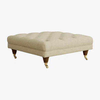 John Lewis Laura Ashley Gloucester Footstool, Teak Leg