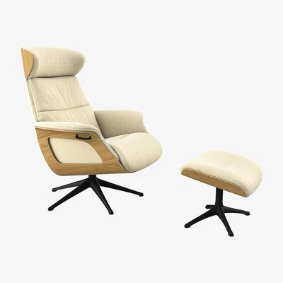 John Lewis Flexlux Clement Relax Recliner Chair and Footstool, Black Leg