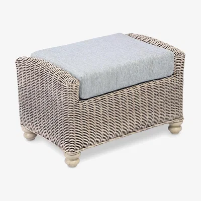 John Lewis Desser Samford Rattan Footstool, Pebble