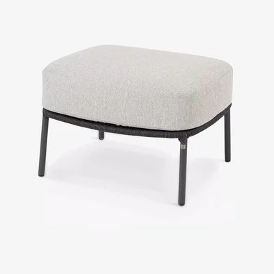 John Lewis 4 Seasons Outdoor Calpi Garden Footstool, Anthracite