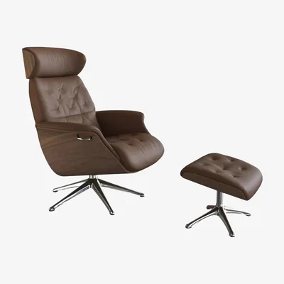 John Lewis Flexlux Volden Relax Recliner Chair and Footstool, Polished Aluminium Leg