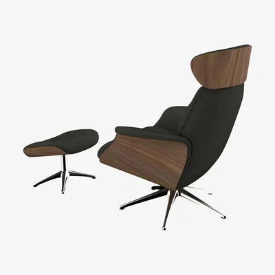 John Lewis Flexlux Volden Relax Recliner Chair and Footstool, Polished Aluminium Leg