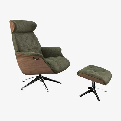 John Lewis Flexlux Volden Relax Recliner Chair and Footstool, Polished Aluminium Leg