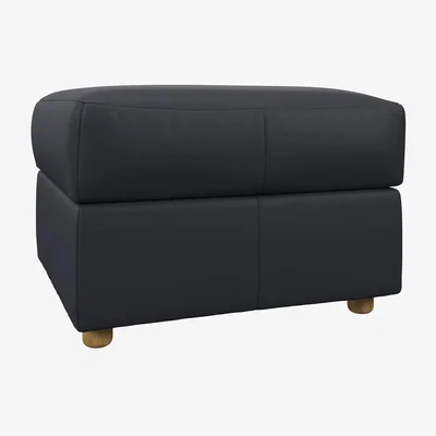 John Lewis John Lewis Oliver Leather Footstool, Light Leg