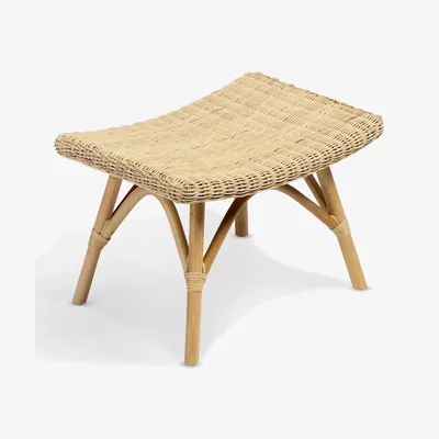 John Lewis Desser Eden Rattan Footstool Table, Natural