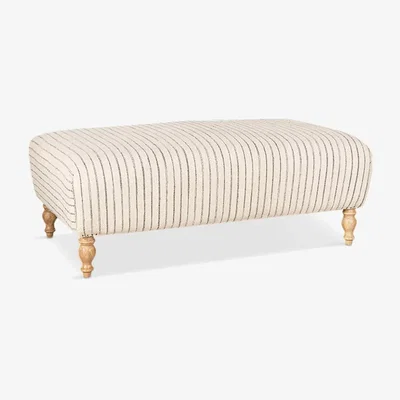 John Lewis Nkuku Sanja Upholstered Ottoman, White/Off White