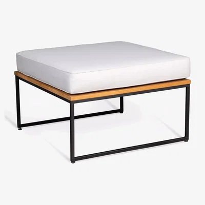 John Lewis John Lewis Vega Garden Lounge Footstool, Natural/Grey