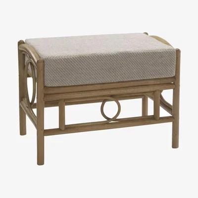 John Lewis Desser Madrid Rattan Footstool, Jasper/Natural
