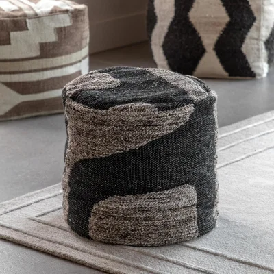 La Redoute Beckett Mono Graphic Drum Pouffe