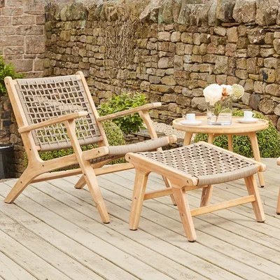 La Redoute Lounge Chair & Hocker Footstool Garden Furniture Set