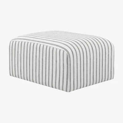 La Redoute Nerina Coastal Cotton Large Woven Stripe Pouffe
