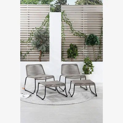 La Redoute Set of 2 Garden Chair & Footstool Sets Mink