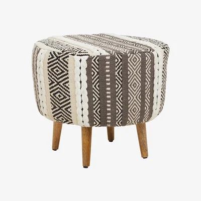 La Redoute Berber Textured Round Footstool