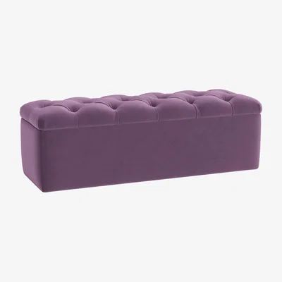 Loaf Button Top Ottoman Storage Bench