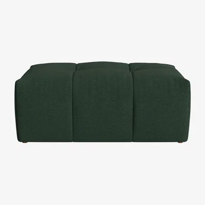 Loaf Top of the Blocks Footstool, Med Rect (Petrol Can Clever Slubby Linen)