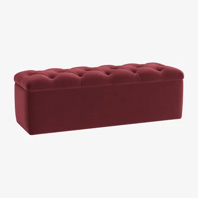 Loaf Button Top Ottoman Storage Bench