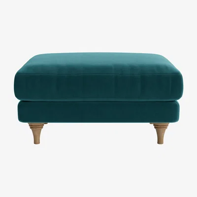 Loaf Smithy Footstool (Rockpool Clever Velvet)