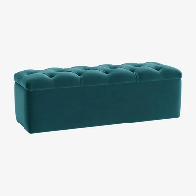 Loaf Button Top Ottoman Storage Bench