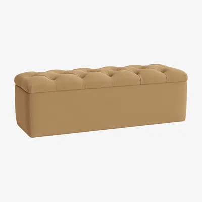 Loaf Button Top Ottoman Storage Bench
